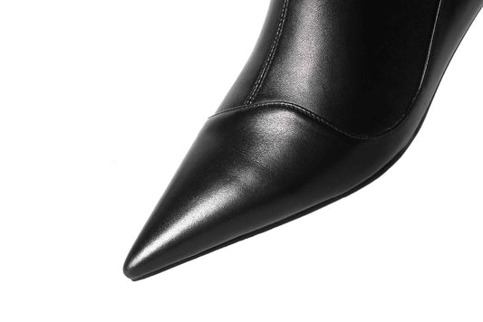 genuine leather strange heels beauty girl stretch boots women brand shoes European Chelsea design ankle boots - LiveTrendsX