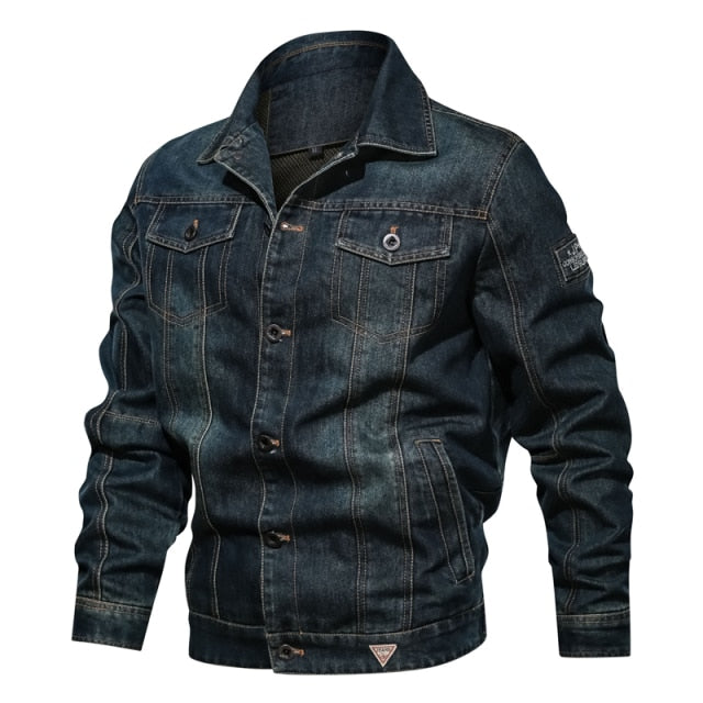 Men's Winter Denim Jacket Parkas Windproof