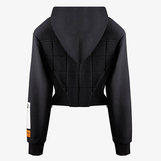 Women Hoodies Sweatshirt Patchwork Black Sweatshirt