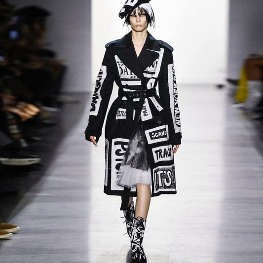 Double Breasted Belt Long Sleeve Women Windbreaker Jacket