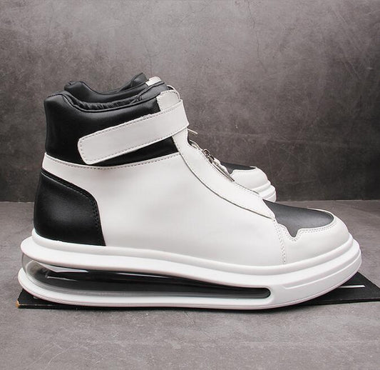 autumn new high Leather men sneakers fashion casual shoes Hip-hop height Increasing shoes ankle boots zapatillas hombre - LiveTrendsX