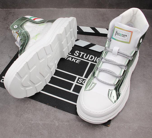 Autumn new Men sneakers high tops casual shoes white Hip-hop trend male height Increasing shoes ankle boots - LiveTrendsX