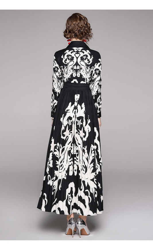 Luxury Design Runway Vintage Print Dress - LiveTrendsX