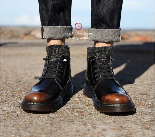 Autumn New Hip-Hop Men Shoes Fashion High Tops Loafers Ankle Martin Boots Punk Motorcycle Boots Zapatillas Hombre - LiveTrendsX