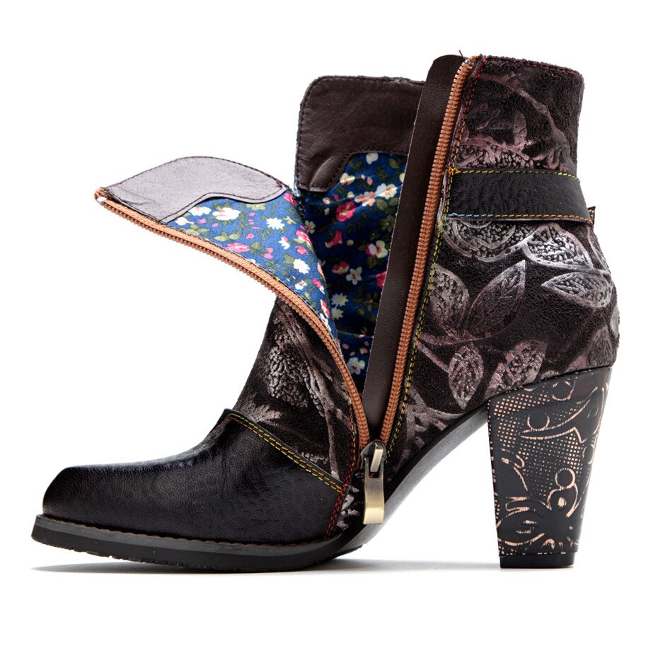 Women's Ankle Boots Hand-Printed