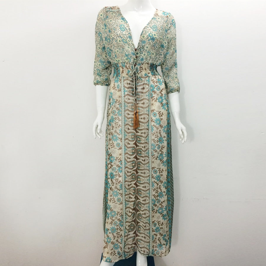 long dress Vintage floral print