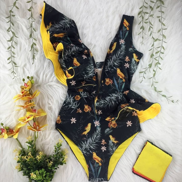 One Piece Swimsuit Print Monokini - LiveTrendsX