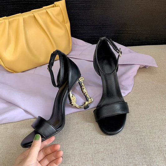 2021 hot summer fashion women sandals shoes sexy high heels black beige shoes woman dress party wedding shoes plus size 34-41 - LiveTrendsX