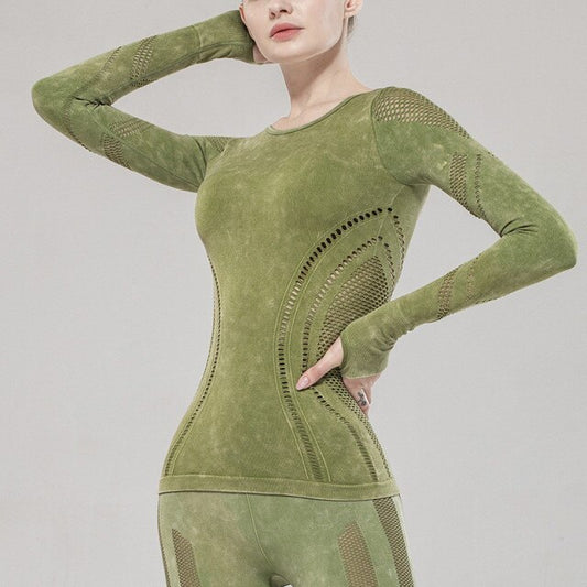 長袖ヨガシャツ スポーツヨガセット