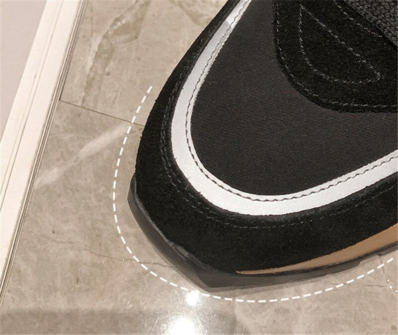 Women Natural Genuine Leather Flat Platform Sneakers