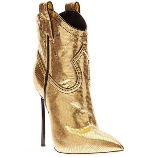 Pointy Toe Blade Heels Zipper Ankle Bootie Sexy Popular Party Dress Shoes