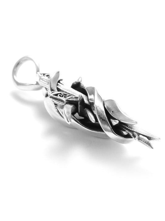 クロスフラワーつる巻きペンダント男性ヒップホップネックレス