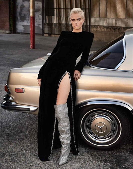 Luxury Crystal Woman High Boots