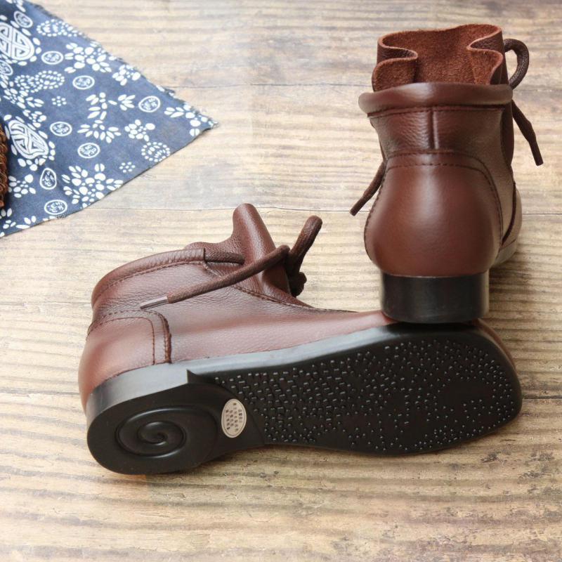 レディースブーツ フラット 本革