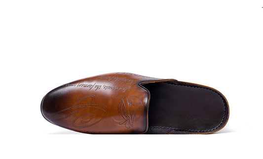 Half Slippers Men Genuine Leather Shoes