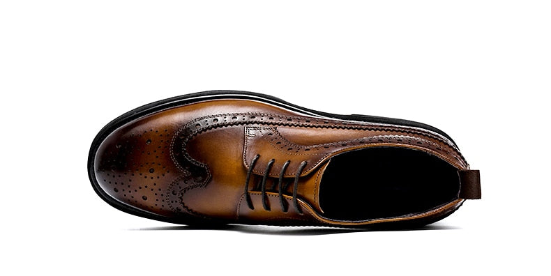 Men Genuine Cow Leather Wedding Shoes