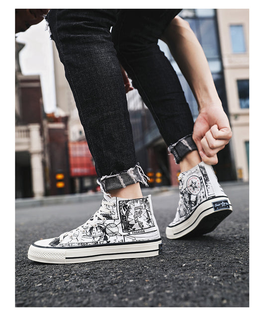 Men's Shoes Cartoon High-Top Sneakers