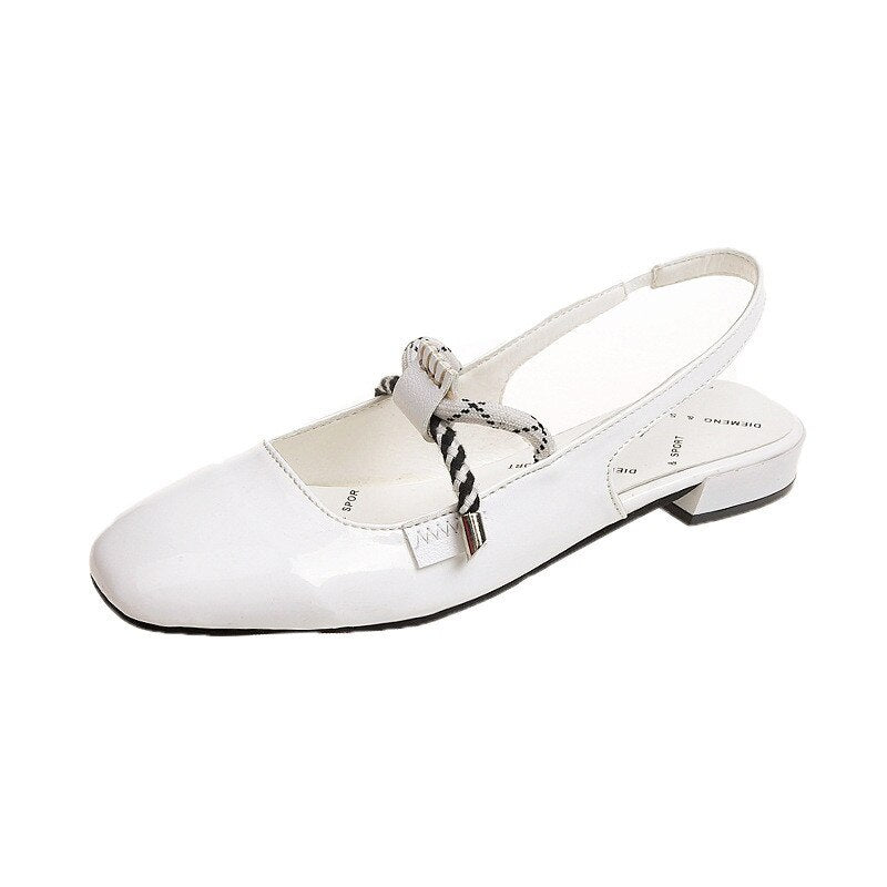 Women Low Heel Shoes Fashion Pure Color Sandals