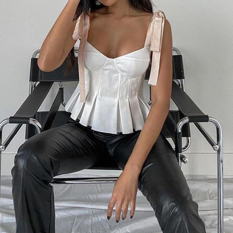 2021 New Women Scissor Collar Backless Cropped Corset Top - LiveTrendsX