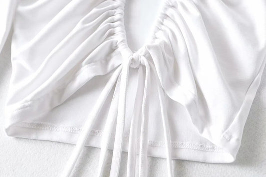 2021 Summer Women's New T-Shirt High Neck Sexy Hollow Top - LiveTrendsX