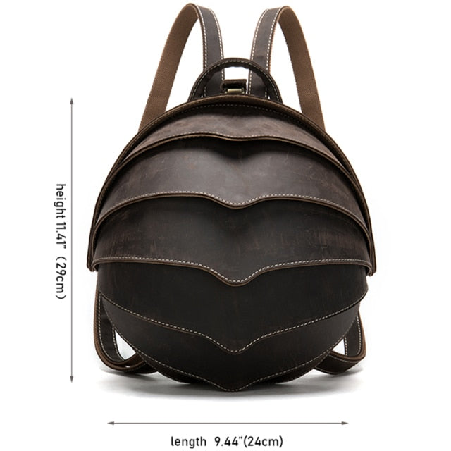 Crazy Horse Leather Backpack Women