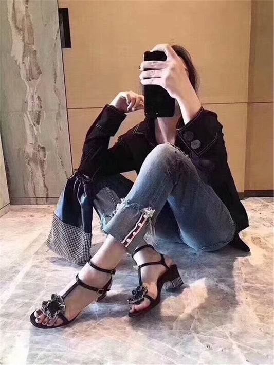 Genuine Leather Sandals Women High Heels - LiveTrendsX