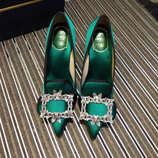 wedding bride shoes woman pointed toe high heels - LiveTrendsX