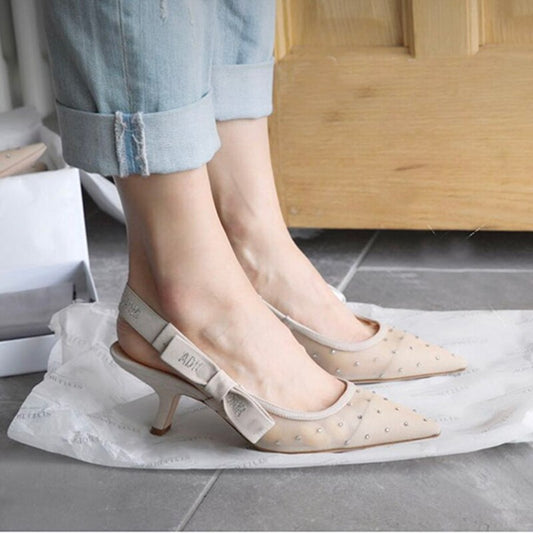 Women Mesh Rhinestones Pumps High Heels 2021 - LiveTrendsX