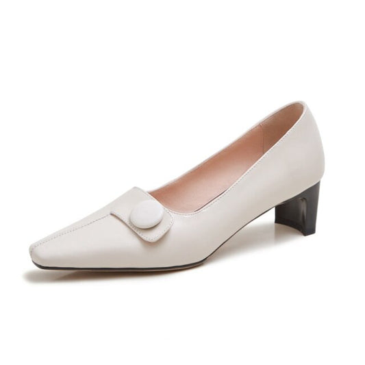 Elegant Genuine Leather 2021 Square Toe Shoes - LiveTrendsX