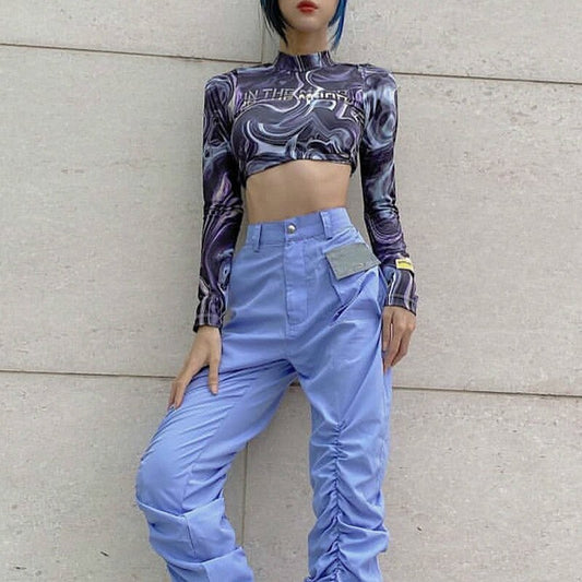 Vintage Crop Top Graphic Tees Women T Shirt - LiveTrendsX