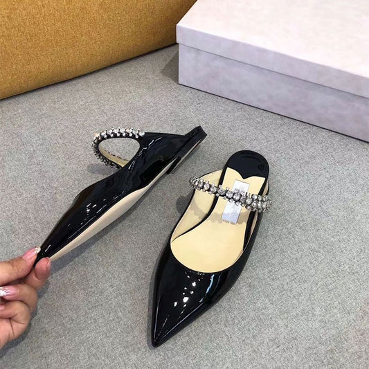 Women Patent Leather Sandals Slippers