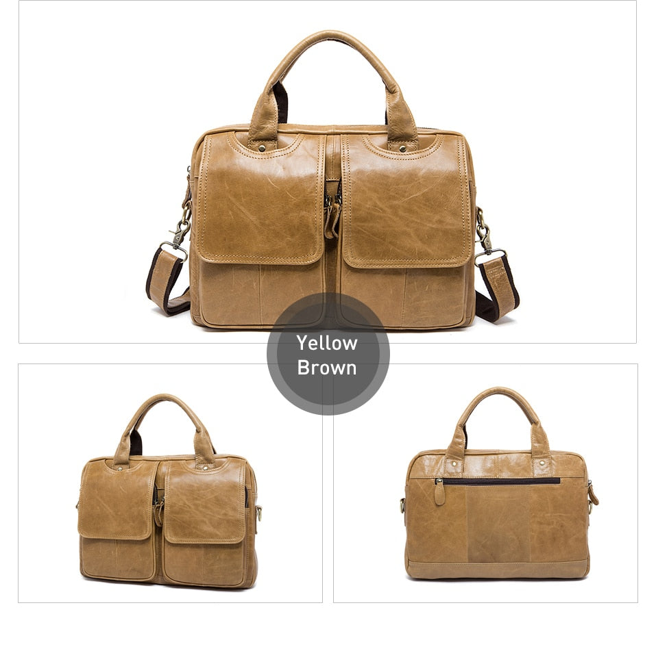 Men's Briefcases Laptop Bag Leather