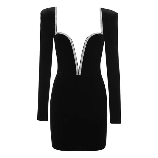 V Neck Club Mini Dress Sexy Women