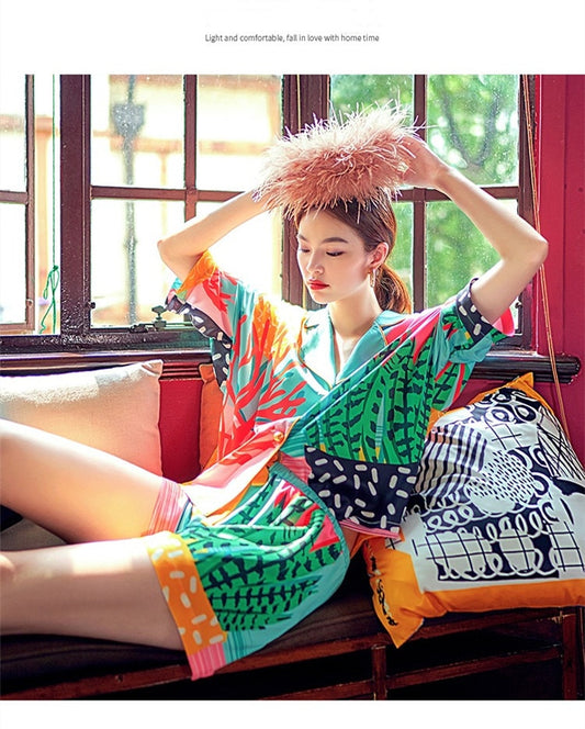 夏用レディースパジャマセット 寝間着