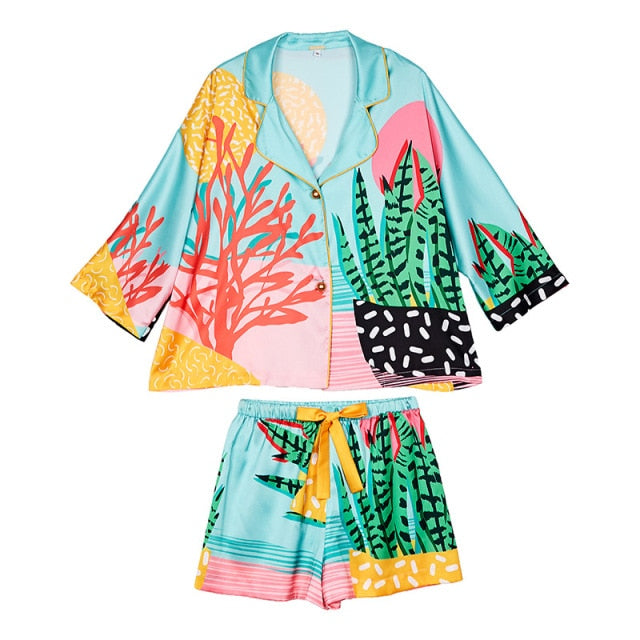 Summer Women Pajama Set Sleepwear