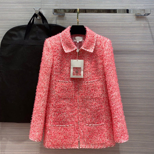 women's High quality Elegant tweed coat