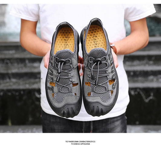 Men's Sneakers Breathable Leather Sport Shoes - LiveTrendsX