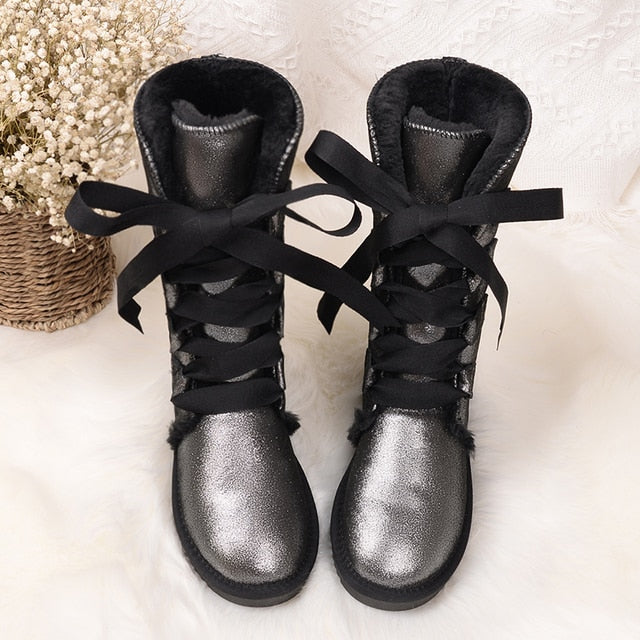 Classic women high boots warm winter shoes