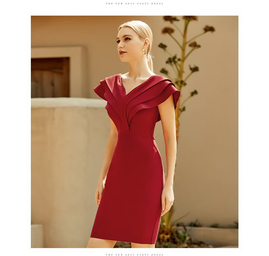 Off Shoulder Red Ruffles Club Dresses 2021 - LiveTrendsX