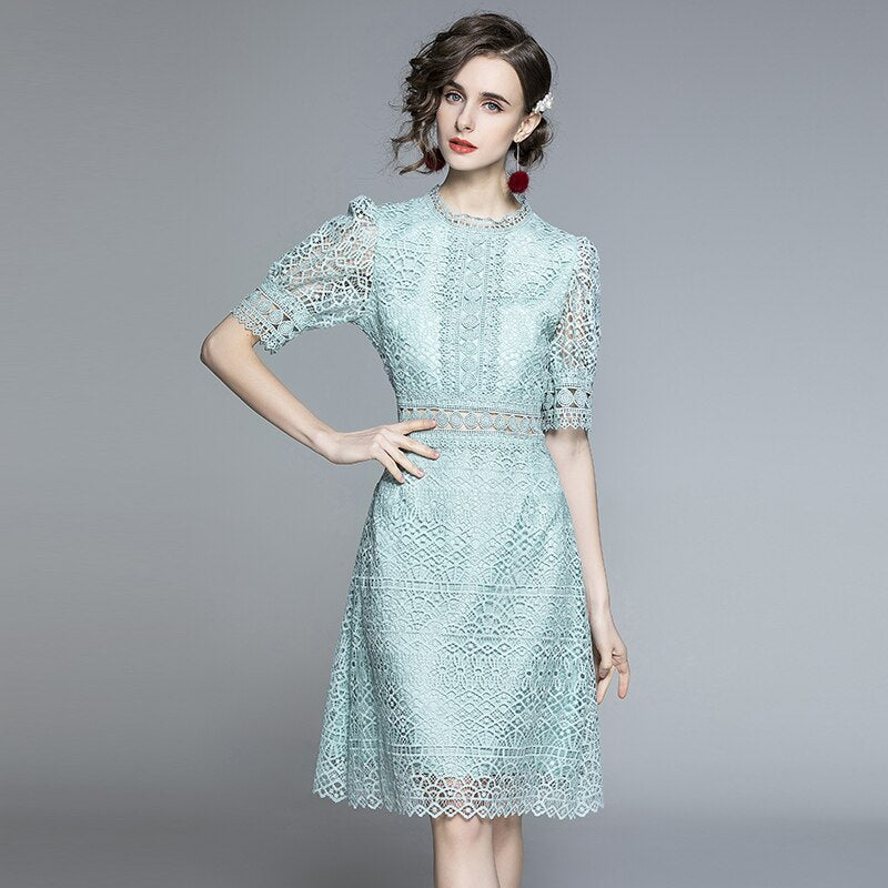 2021 Summer Runway Lace A-Line Dress - LiveTrendsX