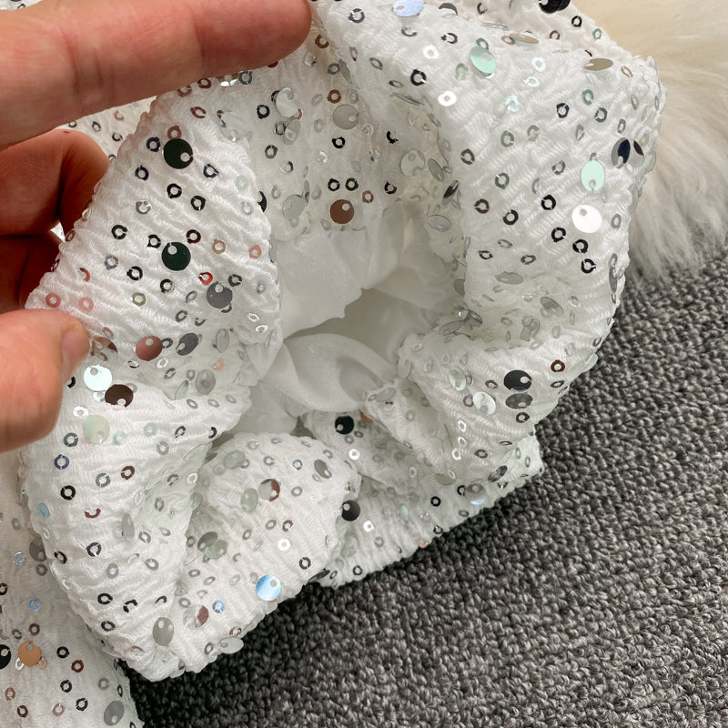 Neploe Summer Woman Tshirts Heavy Sequined Crop Tops Mujer O-neck Puff Sleeve Tees 2021 Korean Fashion Temperament Shirts 95574 - LiveTrendsX