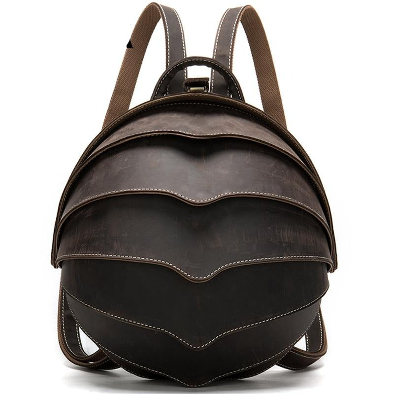 Crazy Horse Leather Backpack Women