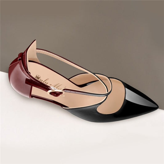 Women Pointed Toe Sandals Cross Strap Thin High Heels Wedding Shoes