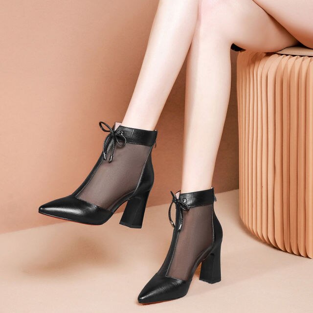 女性用魚口中空ハイヒールシューズ