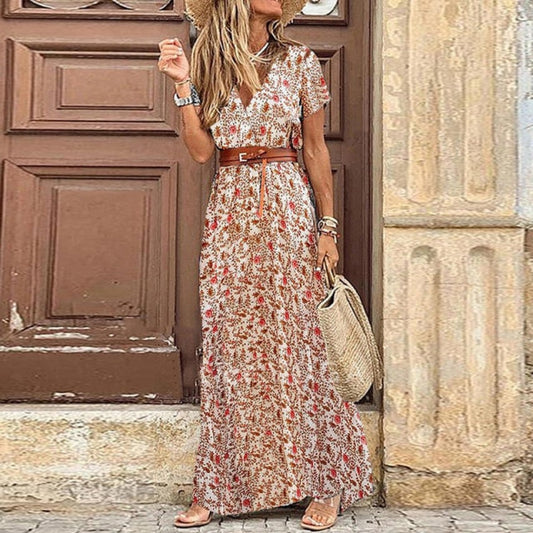 Elegant High Slit Beach Robe Dress
