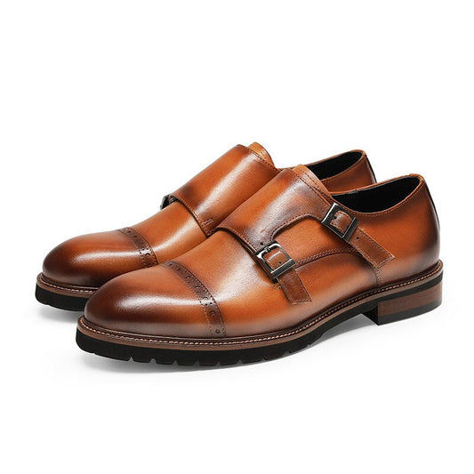 Men Genuine Buckle Leather Oxford Shoes