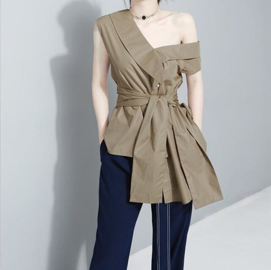 Women Patchwork Bowknot Blouse Shirts