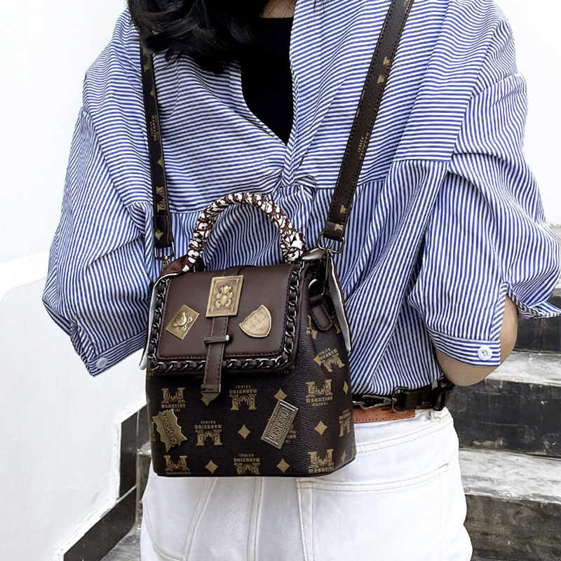 Printing Badge Shoulder Bag Vintage