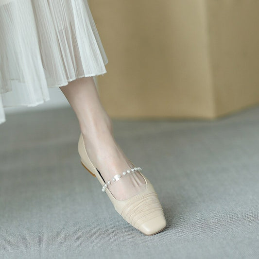 Women Low Heels Square Toe Casual