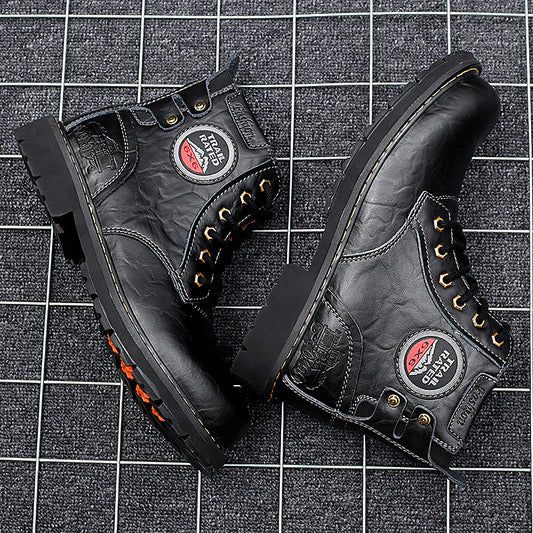 モーターサイクル本革メンズブーツ